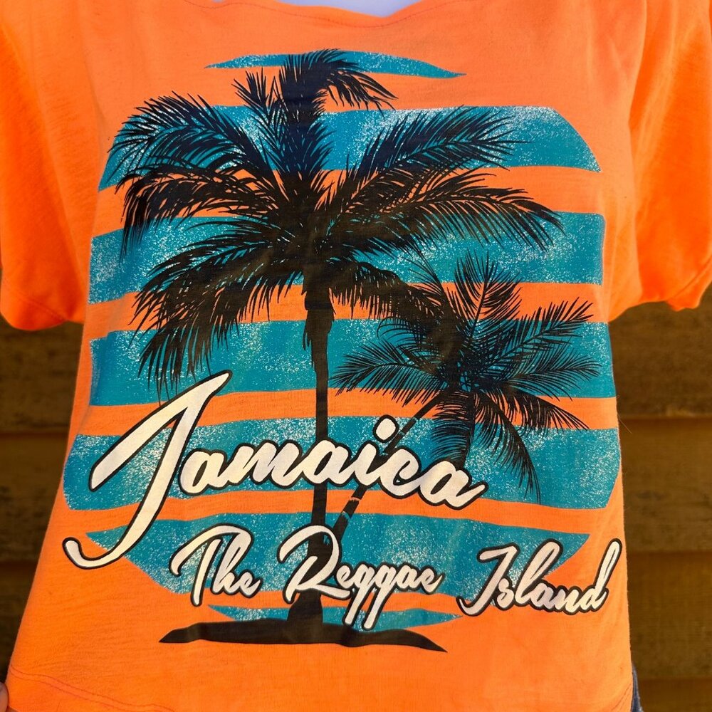 TBL Orange Jamaica The Reggae Island Crop Top Size S - Picture 4 of 8